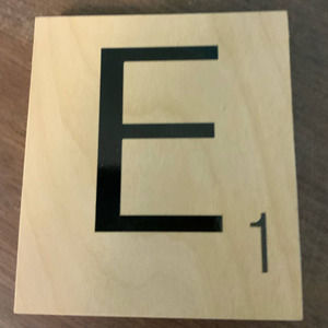 New 5" X 5.5" Scrabble Game Letter E Wooden Alphabet Tiles Craft Supply Letter